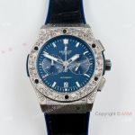 Faux Hublot Classic Fusion Chronograph King Watch Tattoo case Blue Dial 42mm